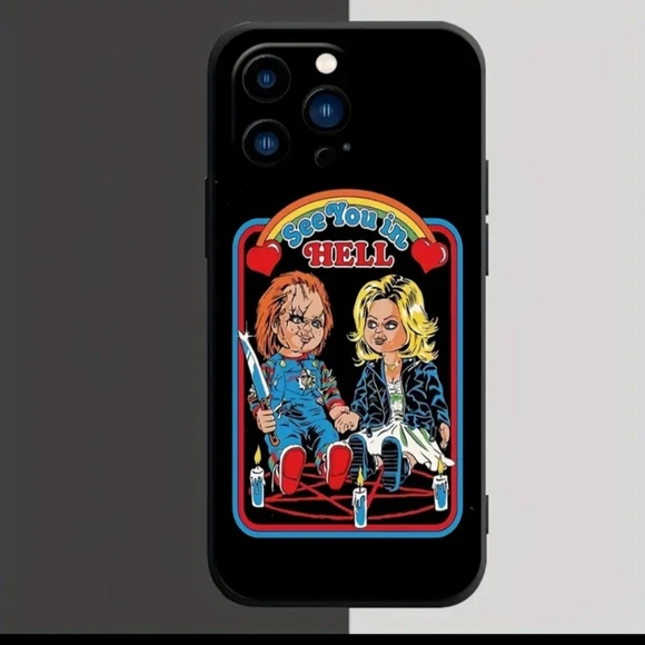 Iconic Horror Fan iPhone Durable Lightweight Case Featuring Chucky and Tiffany ! - Picture 7 of 8